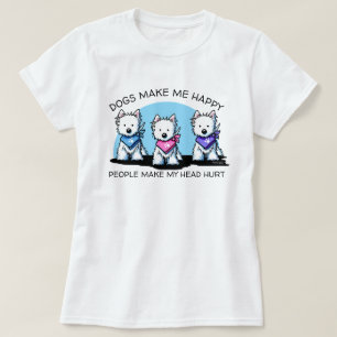 T-shirt Amoureux de les chiens du trio Westie KiniArt