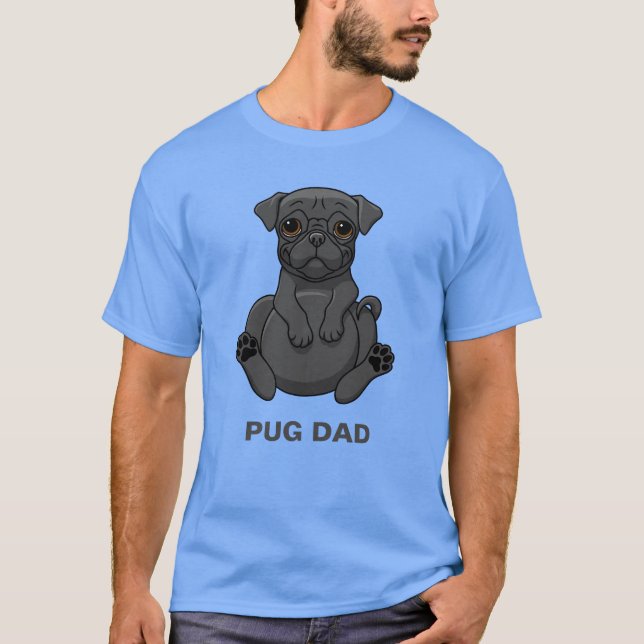 T-shirt Amoureux de les chiens Mignons Gros Carlin noir pa (Devant)