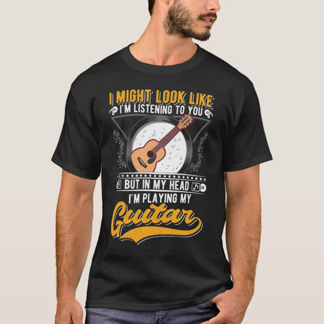 T-shirt Amoureux de musique drôle guitariste Acoustique gu (Devant)
