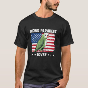 T-shirt Amoureux de Perruche Moine Verte Quaker USA Drapea