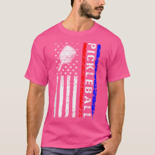 T-shirt Amoureux de Pickleball 14 Juillet Drapeau Américai