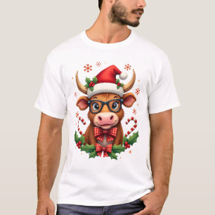 T-shirt Amoureux de vache highland mignon chapeau de Père 