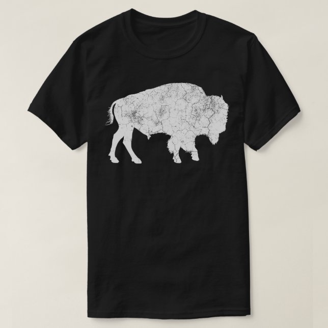 T-shirt Amoureux des animaux de bison rétro-Buffalo en dét (Design devant)