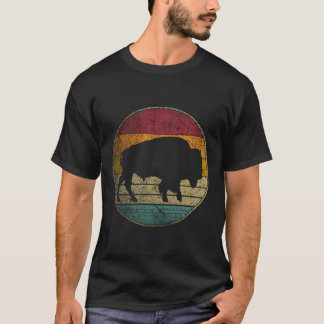 T-shirt Amoureux des animaux de bison rétro-Buffalo en dét