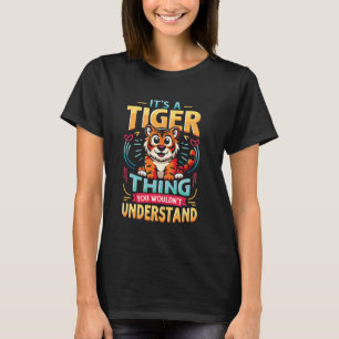 T-shirt Amoureux des Animaux de Chat Sauvage Enfants Tigre
