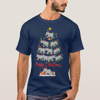 T-shirt Amoureux des animaux éléphant jumelant Père Noël E