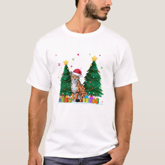 T-shirt Amoureux des Animaux Ocelot Père Noël