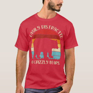 T-shirt Amoureux des animaux Ours Grizzly Facilement Distr