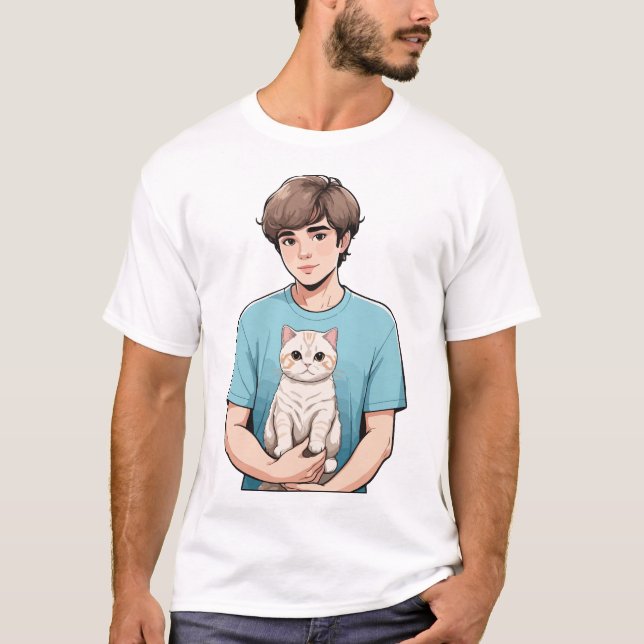 T-shirt Amoureux des chats (Devant)