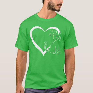 T-shirt Amoureux des chats Chat Coeur Chat Propriétaire Ch