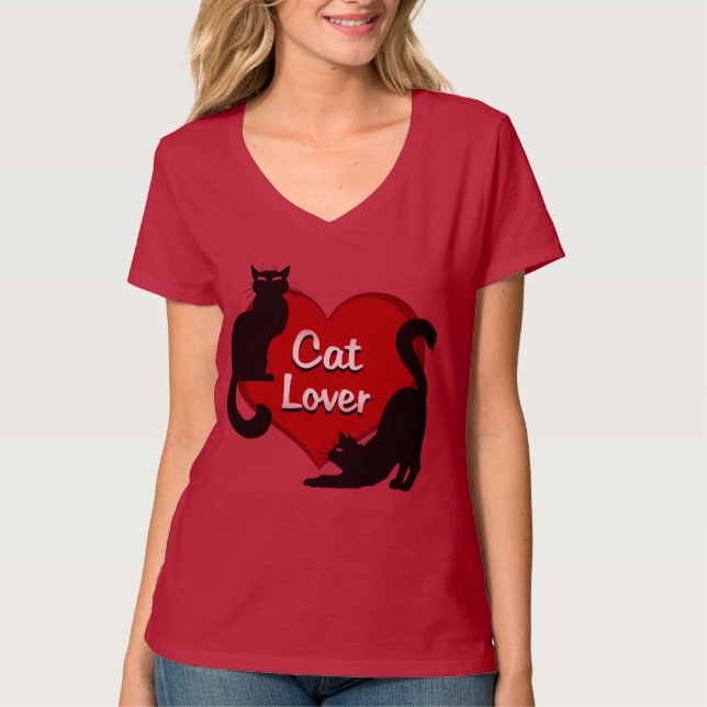 T-shirt Amoureux des chats chemises Amoureux de le (Devant)