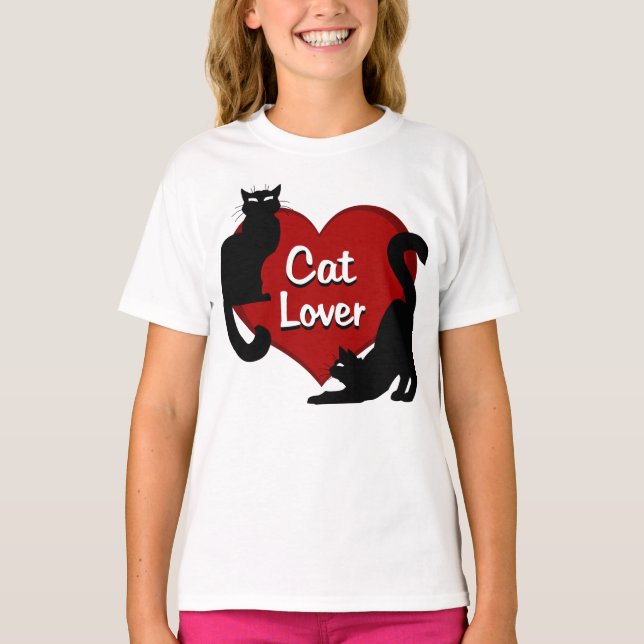 T-shirt Amoureux des chats de fille Débardeur Amoureux des (Devant)