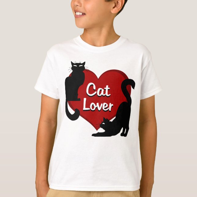 T-shirt Amoureux des chats de l'enfant Chemises de (Devant)