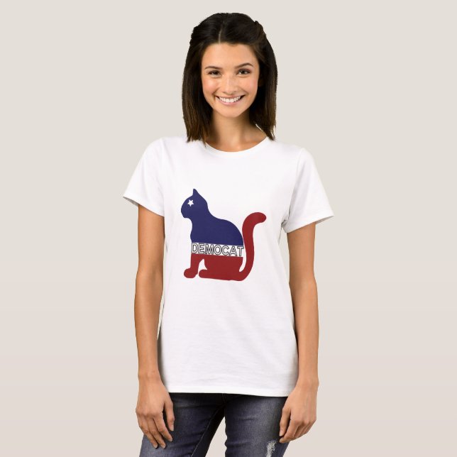 T-shirt AMOUREUX DES CHATS | Démocrate pour l'Amoureux des (Devant entier)
