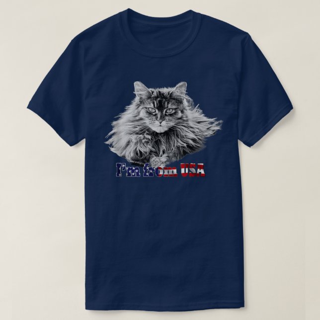 T-shirt Amoureux des chats du Maine Coon (Design devant)