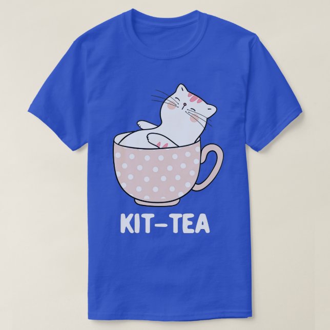 T-shirt Amoureux des chats et thé, Kit-Thé - 5 - (Design devant)