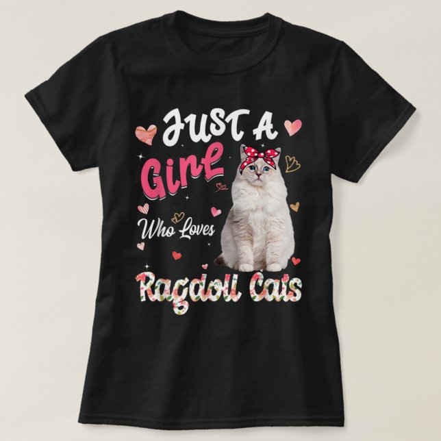 T-shirt Amoureux des chats Juste Une Fille Qui Aime Ragdol (Design devant)