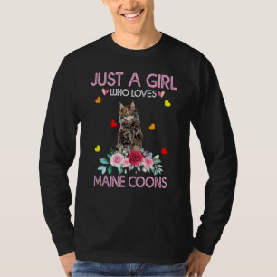 T-shirt Amoureux des chats Maine Coon Juste Une Fille Qui