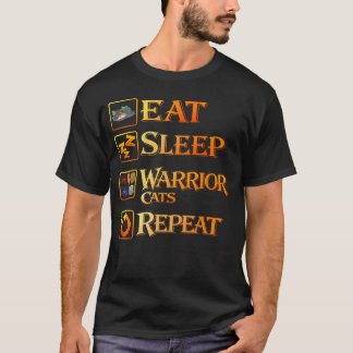 T-shirt Amoureux des chats - Manger Dormir Guerrier Chat R