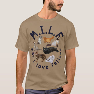 T-shirt Amoureux des chats MILF Homme I Love Felines 