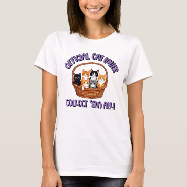 T-shirt Amoureux des chats officiel - Collecter ‘Em All (Devant)