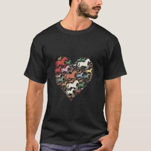 T-shirt amoureux des chevaux cœur de chevaux Cavalier ferm