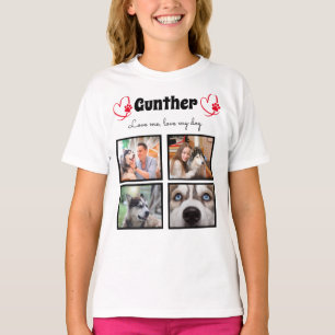 T-shirt Amoureux des chiens 4 photo collage customisé tshi