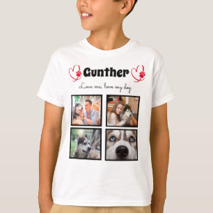 T-shirt Amoureux des chiens 4 photo collage customisé tshi