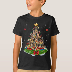 T-shirt Amoureux des chiens Allemand Berger Noël Arbre de