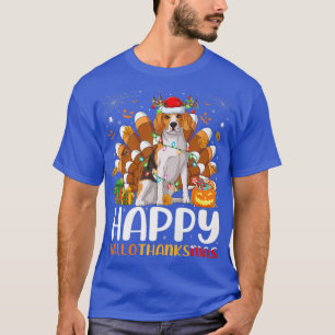 T-shirt Amoureux des chiens beagle Halloween Noël Happy Ha