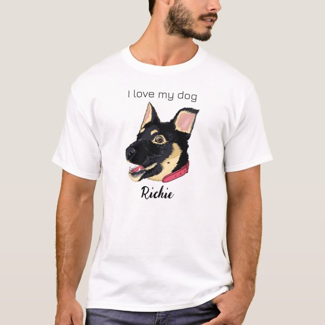 T-shirt Amoureux des chiens chiot allemand (Devant)