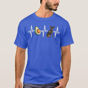 T-shirt Amoureux des chiens de battement de coeur Avocado