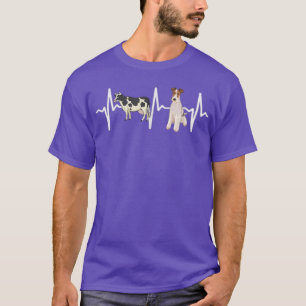 T-shirt Amoureux des chiens de battement de coeur de Vache