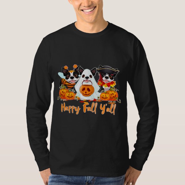 T-shirt Amoureux des chiens de Boston Halloween costum (Devant)