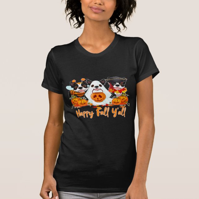 T-shirt Amoureux des chiens de Boston Halloween costum (Devant)