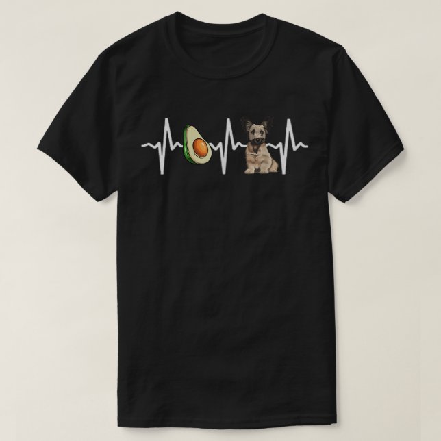 T-shirt Amoureux des chiens de Heartbeat Avocado Skye Terr (Design devant)