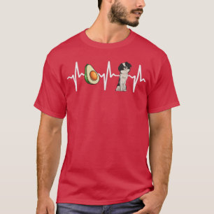 T-shirt Amoureux des chiens de Heartbeat japonais d'Avocad