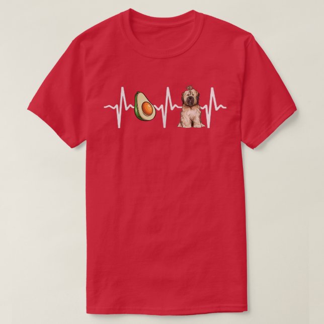 T-shirt Amoureux des chiens de Heartbeat Tibétain Avocado (Design devant)