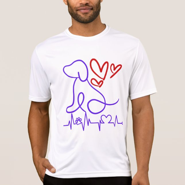 T-shirt Amoureux des chiens de la Saint Valentin (Devant)