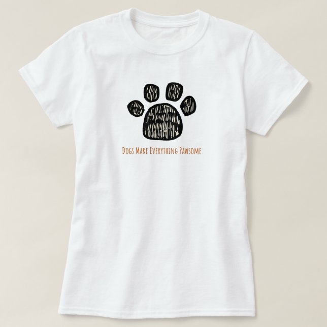 T-shirt amoureux des chiens de patte mignon (Design devant)
