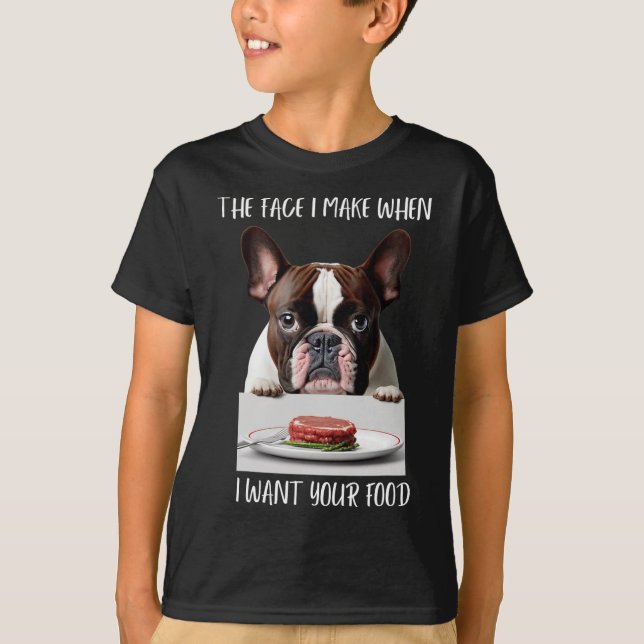 T-shirt Amoureux des chiens Design Steak Diner Nourriture  (Devant)