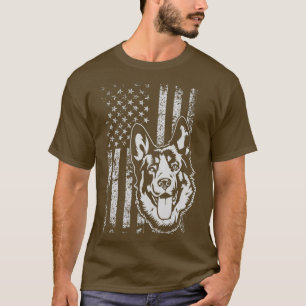 T-shirt Amoureux des chiens du drapeau allemand Shepherd A