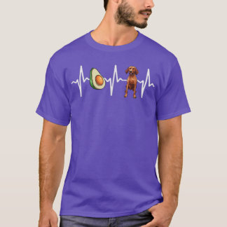 T-shirt Amoureux des chiens Heartbeat de l'Avocado Redbone