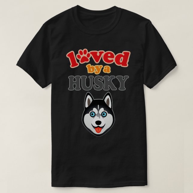 T-shirt Amoureux des chiens Husky 1 (Design devant)