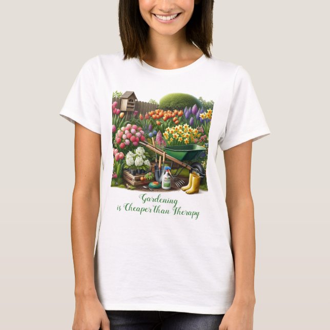 T-shirt Amoureux des jardins / Fleurs à ressort (Devant)