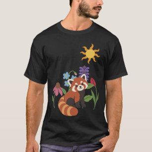 T-shirt Amoureux des plantes de tulipe Panda rouge Soleil