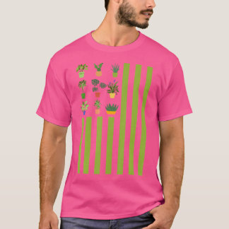 T-shirt Amoureux Des Plantes Drapeau États-Unis 4 Juillet