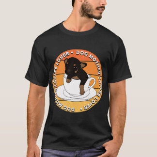 T-shirt Amoureux des pug - mère de chien amoureux du café