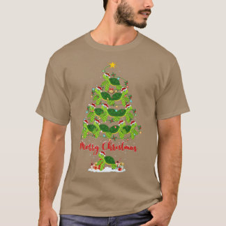 T-shirt Amoureux des tortues marines Xmas Tree Père Noël T