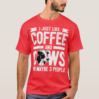 T-shirt Amoureux des vaches Éleveur de bovins Café et vach